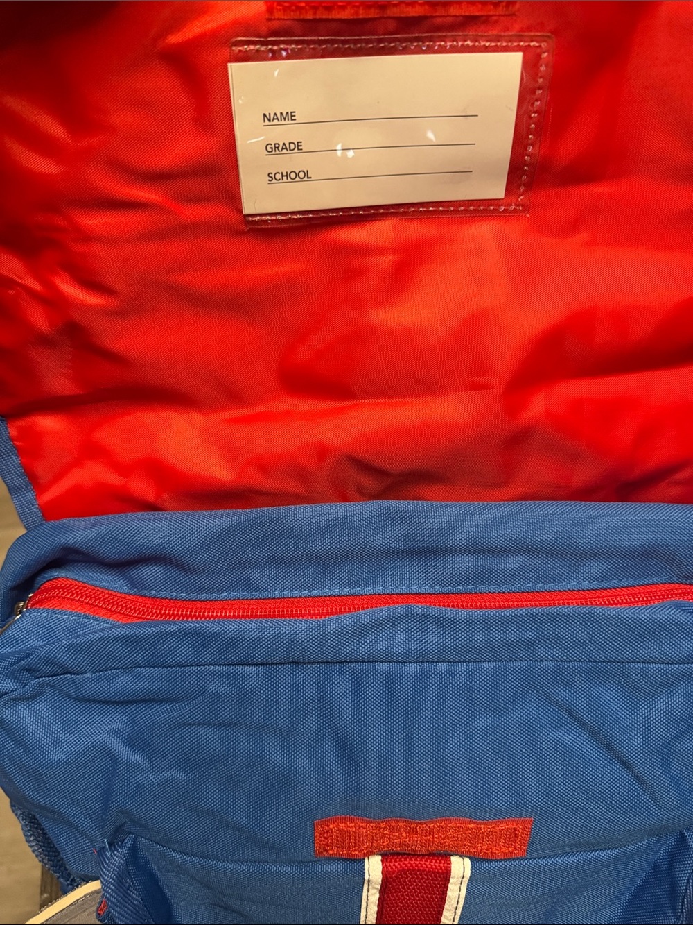 Bixbee Blue and Red Kids Backpack with Airplane Details - Picture 3 of 7